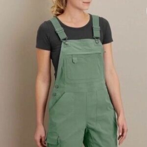 Duluth Trading Co Heirloom Gardening Short Overalls Women Size L Fir Green